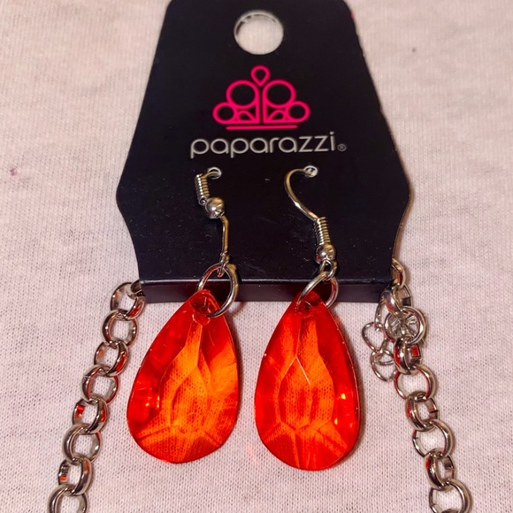 Red Orange Necklace + Earrings Set NWT - Picture 8 of 11